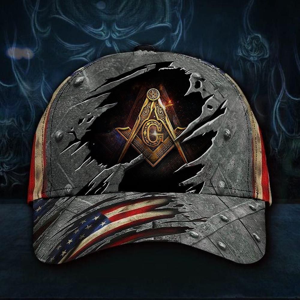 Freemason Hat 3D Print American Flag Cap Vintage Old Retro Unique Gift Ideas For Men Trucker Hats Custom Hats Gifts For Men & Women