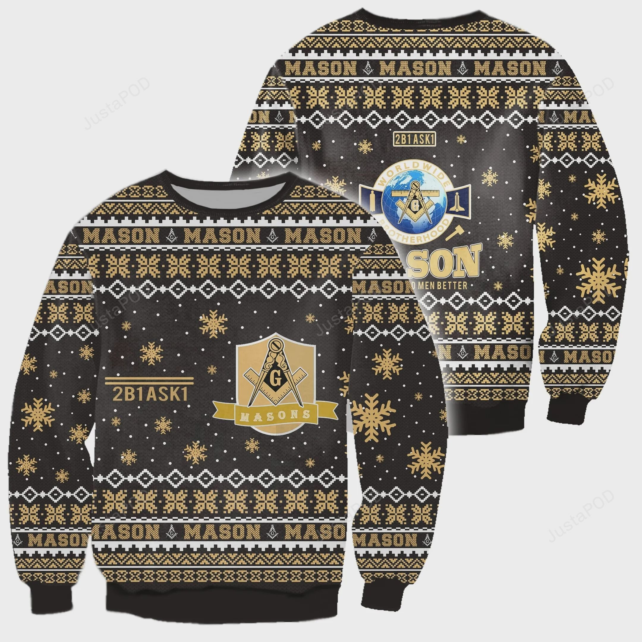 Freemasonry Ugly Christmas Sweater Adult 3D Funny Matching for family