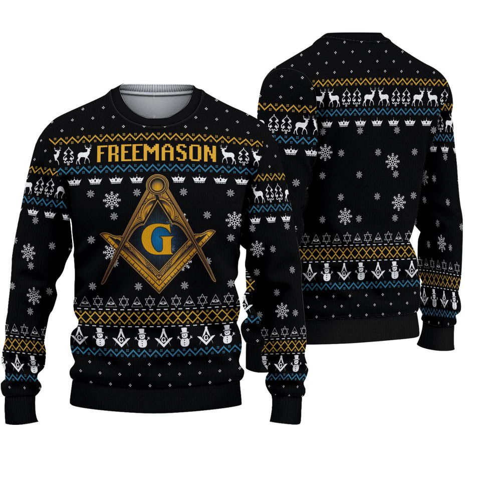 Freemasonry Ugly Knitted Christmas 3D Sweater