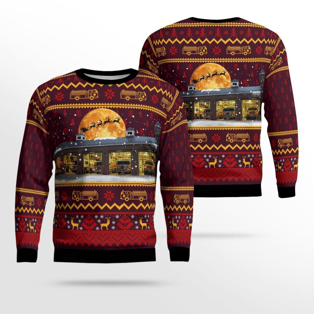 Freeport Maine Freeport FireRescue AOP Ugly Sweater Xmas Unisex Sweater Christmas Gifts For Men Women