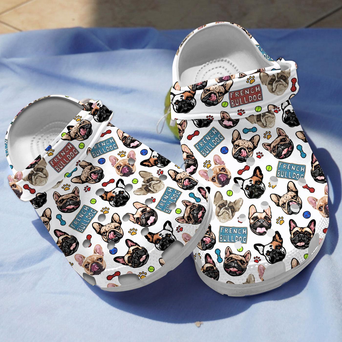 French Bulldog Crocs Crocband Clogs Shoes Comfortable For Men Women and Kids