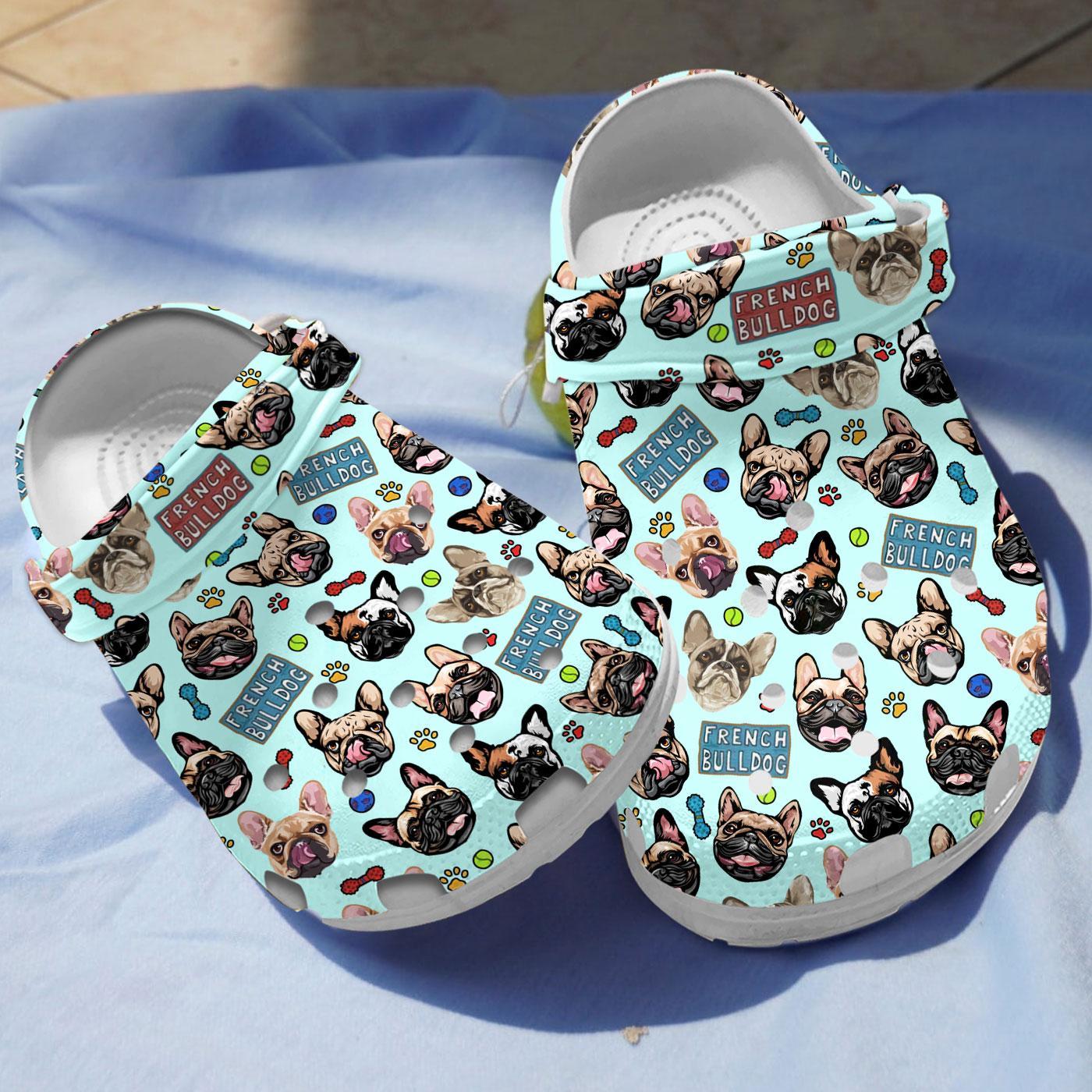 French Bulldog Crocs Crocband Clogs Shoes Comfortable For Men Women and Kids