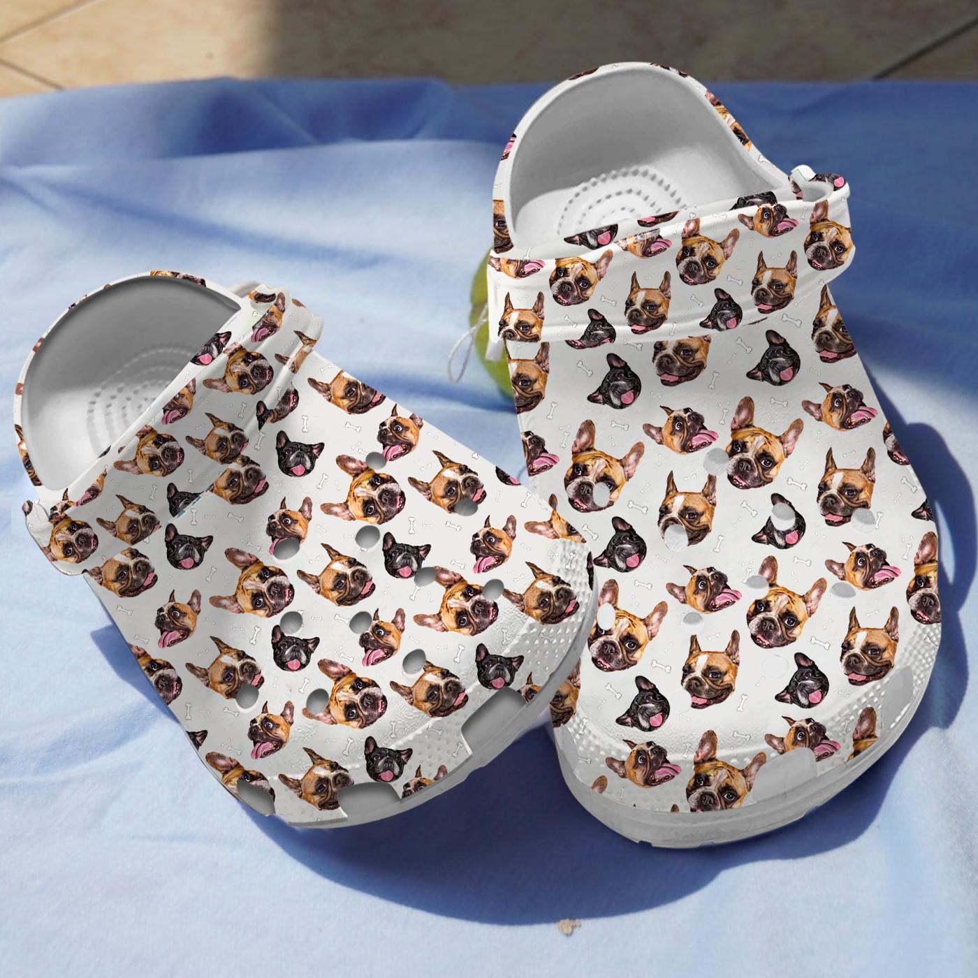 French bulldog Crocs Crocband Clogs Shoes Comfortable For Men Women and Kids