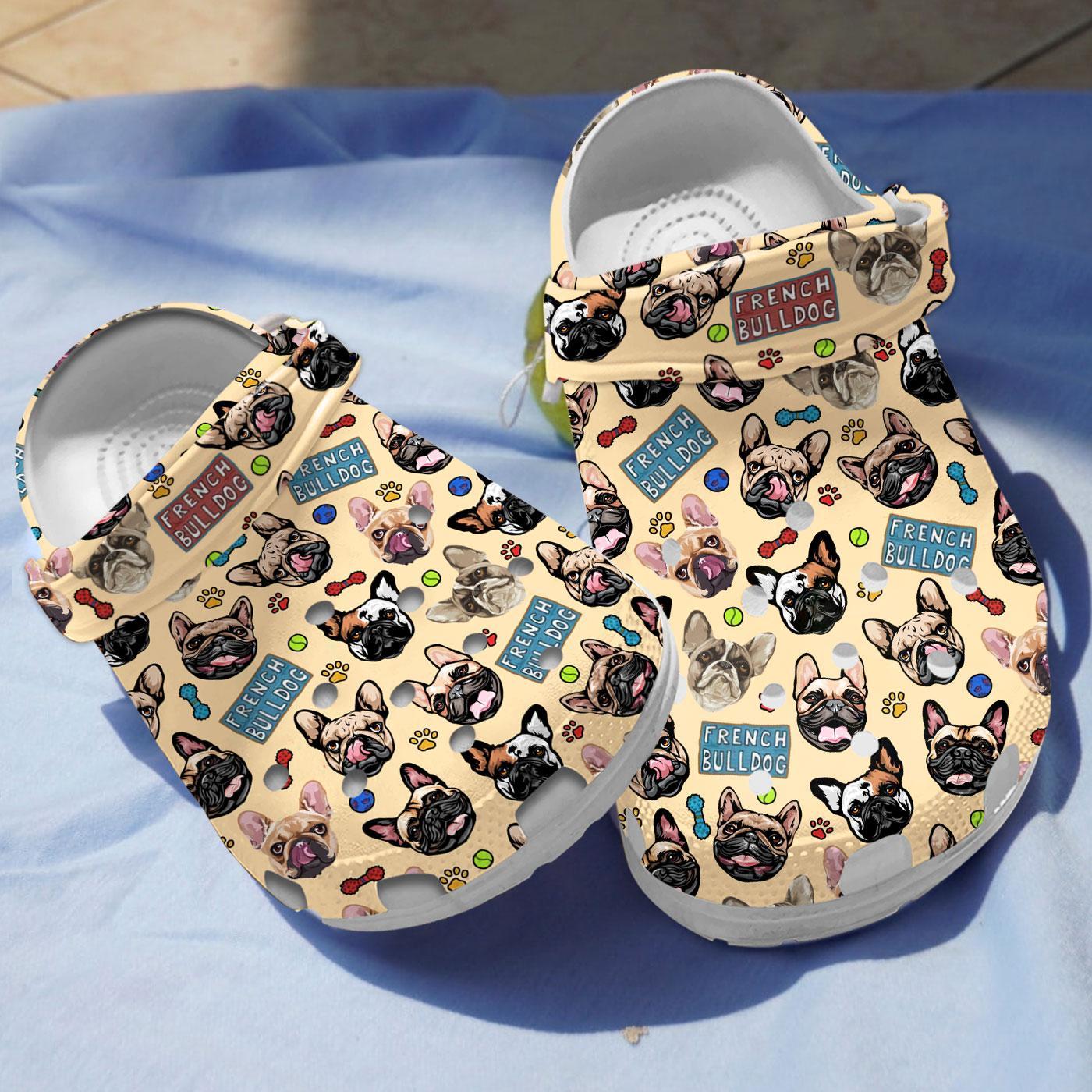 French Bulldog Crocs Crocband Clogs Shoes Comfortable For Men Women and Kids