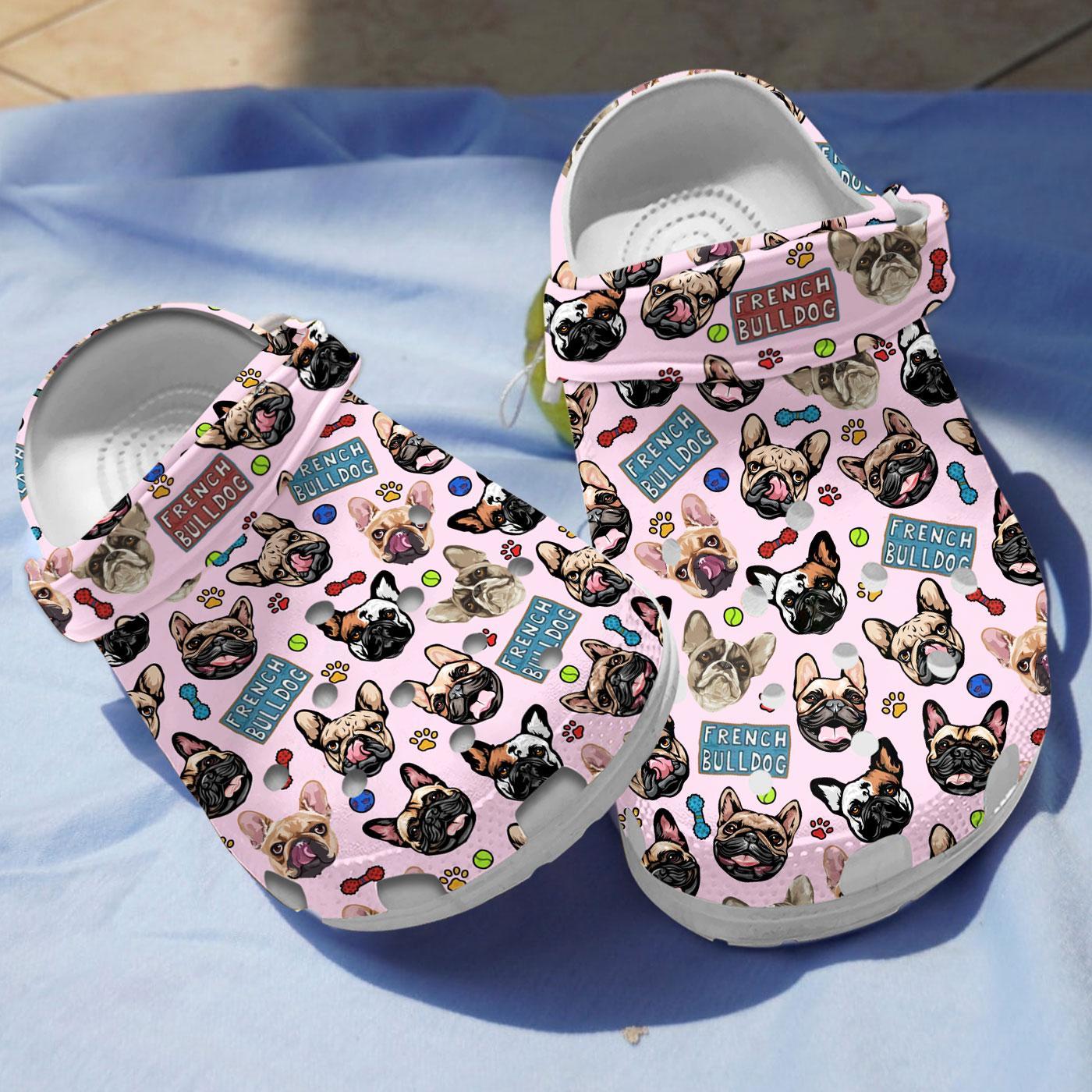French Bulldog Crocs Crocband Clogs Shoes Comfortable For Men Women and Kids