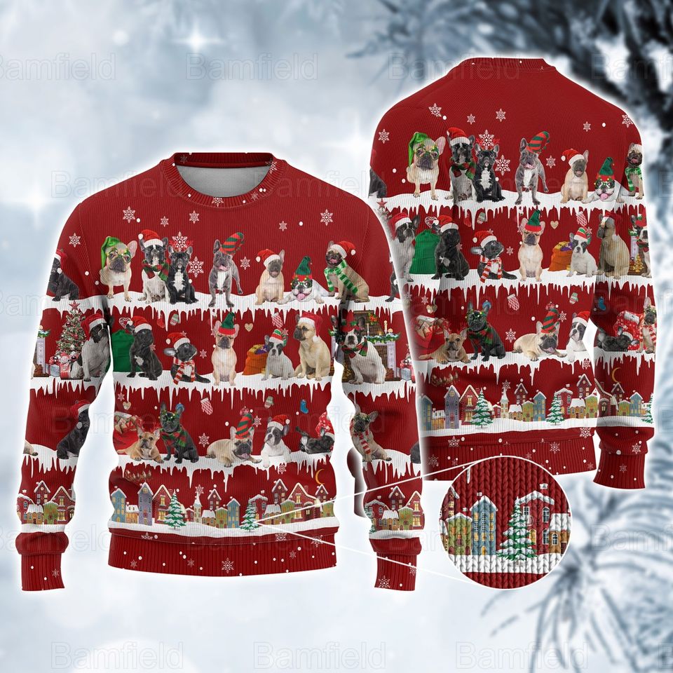 French Bulldog Ugly Christmas Sweater, French Bulldog Sweater