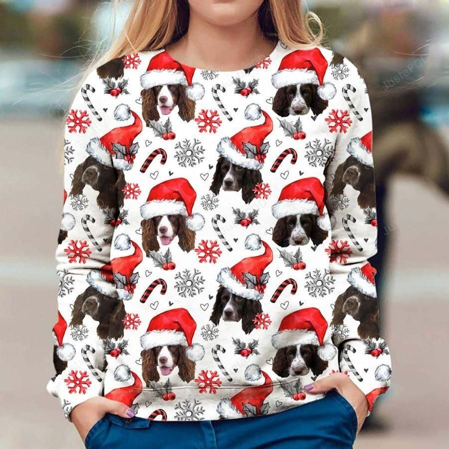 French Spaniel Ugly Christmas Sweater Adult 3D Funny Matching for family