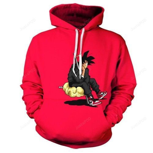 Fresh Goku On Flying Nimbus 3D All Over Print Hoodie, Zip Hoodie