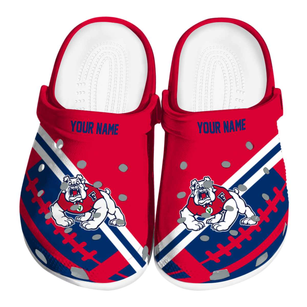 Fresno State Bulldogs NCAA Sport Crocs Crocband Clogs Shoes Comfortable For Men Women and Kids