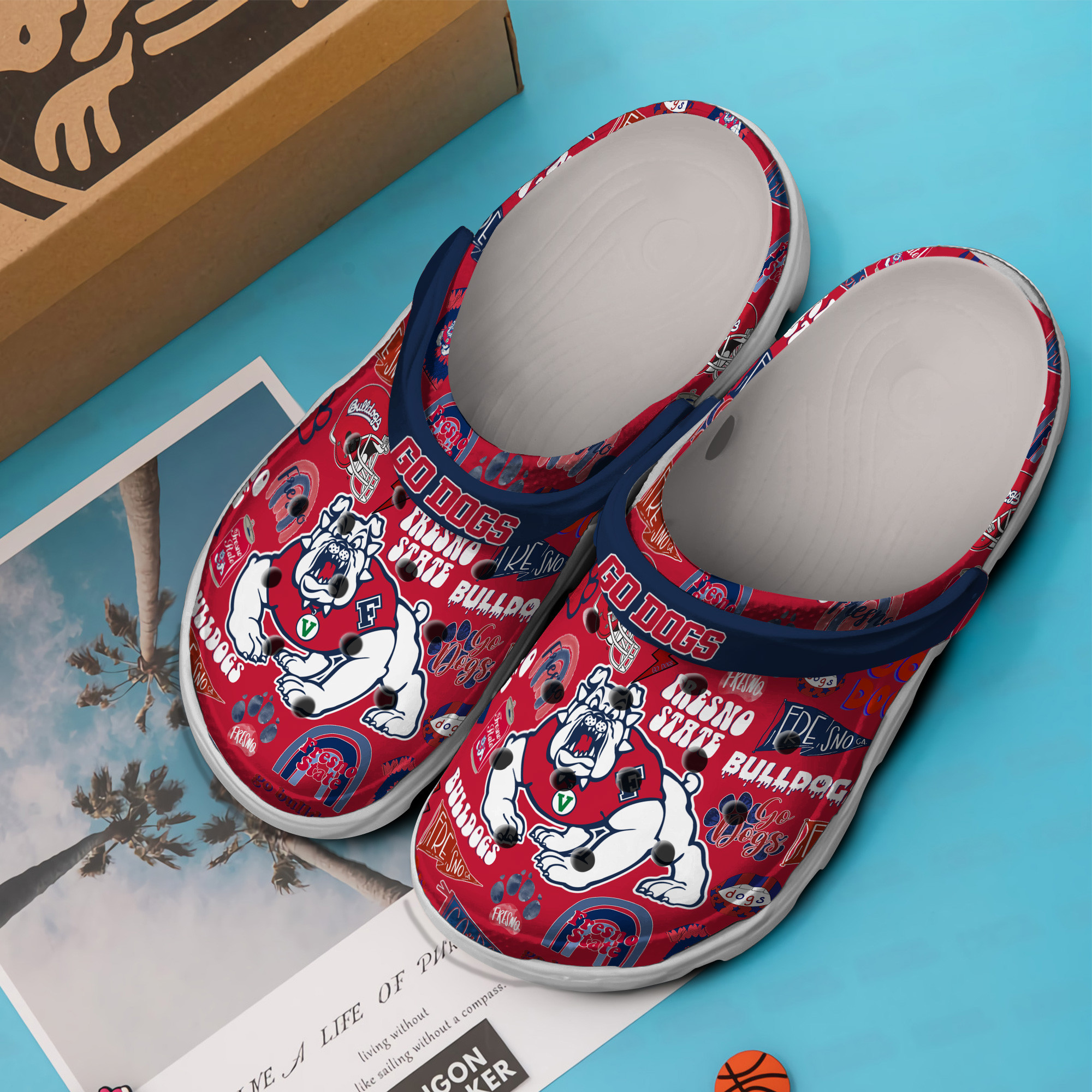Fresno State Bulldogs NCAA Sport Crocs Crocband Clogs Shoes Comfortable For Men Women and Kids - Image 2