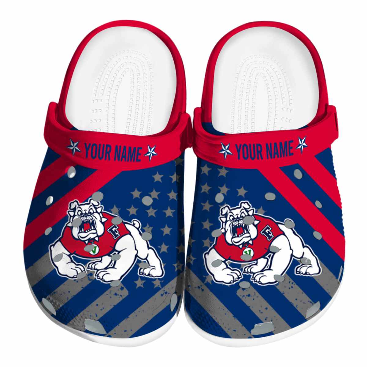 Fresno State Bulldogs NCAA Sport Crocs Crocband Clogs Shoes Comfortable For Men Women and Kids
