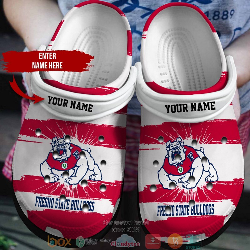 Fresno State Bulldogs NCAA Sport Crocs Crocband Clogs Shoes Comfortable For Men Women and Kids