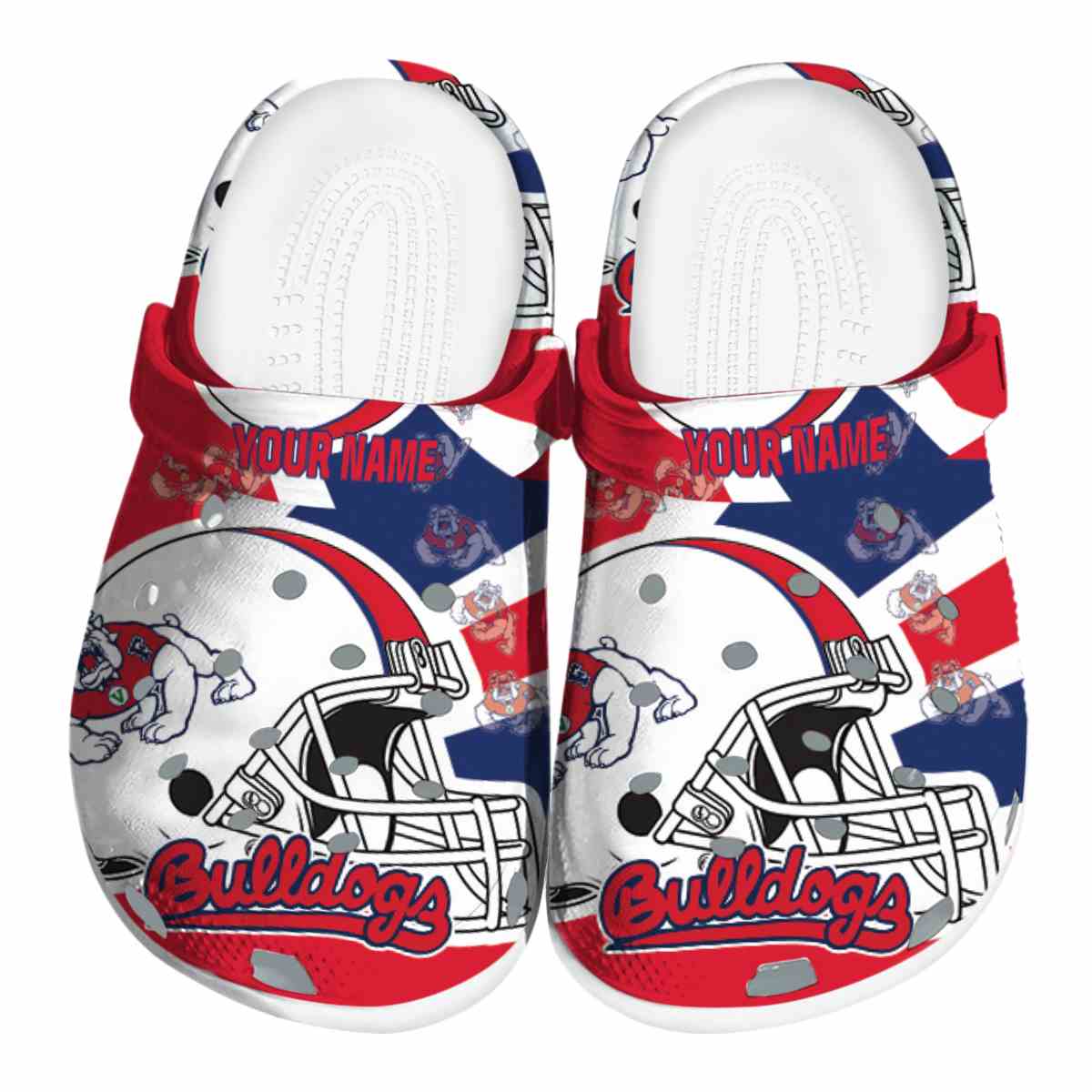 Fresno State Bulldogs NCAA Sport Crocs Crocband Clogs Shoes Comfortable For Men Women and Kids