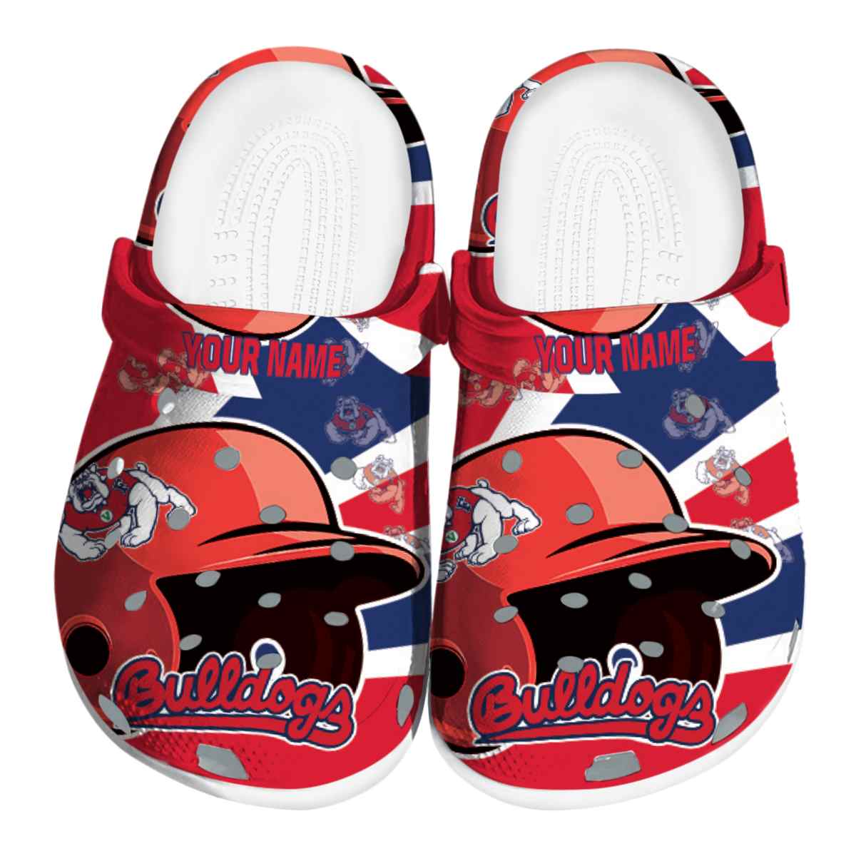 Fresno State Bulldogs NCAA Sport Crocs Crocband Clogs Shoes Comfortable For Men Women and Kids