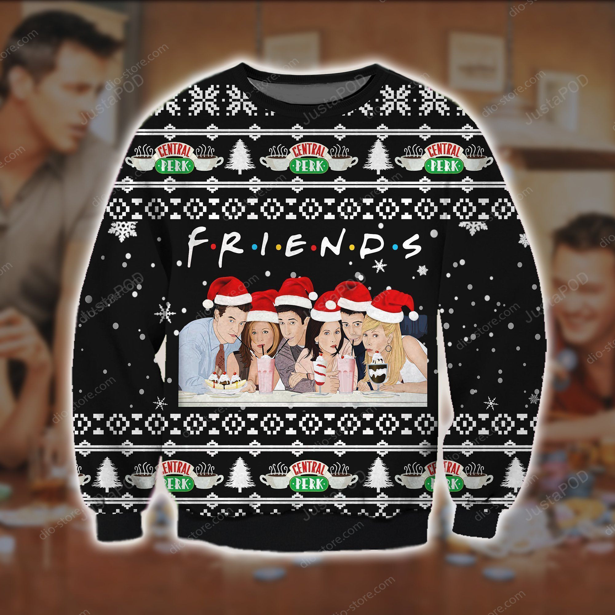 Friends 3D Print Ugly Christmas Sweater Adult 3D Funny Matching for family