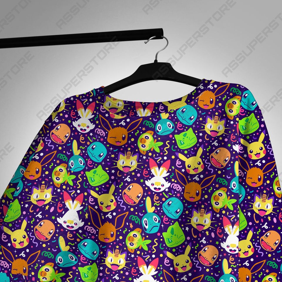 Friends Bulbasaur Squirtle Sweatshirt Cute Japanese Anime Sweatshirt Squirtle Bulbasaur Shirt Gifts - Image 3