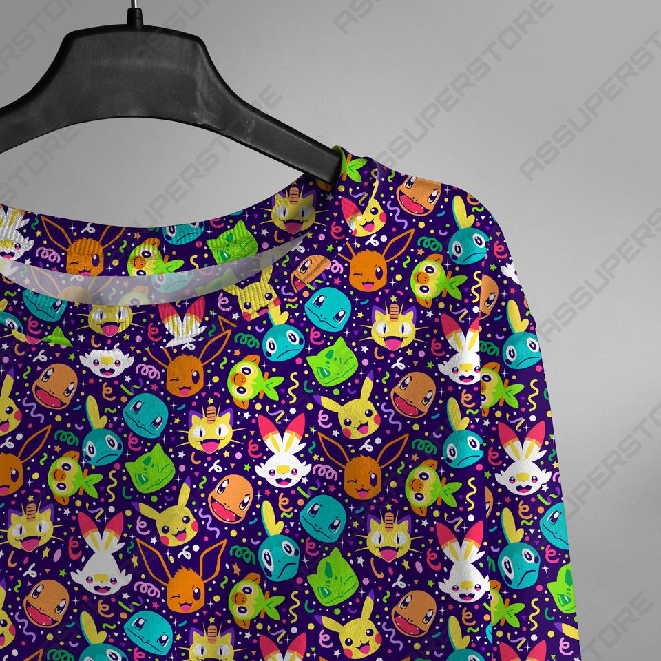 Friends Bulbasaur Squirtle Sweatshirt Cute Japanese Anime Sweatshirt Squirtle Bulbasaur Shirt Gifts - Image 10