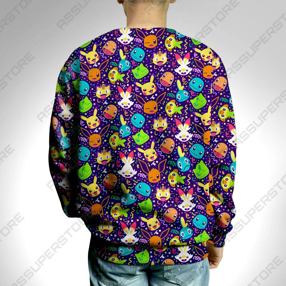 Friends Bulbasaur Squirtle Sweatshirt Cute Japanese Anime Sweatshirt Squirtle Bulbasaur Shirt Gifts - Image 9