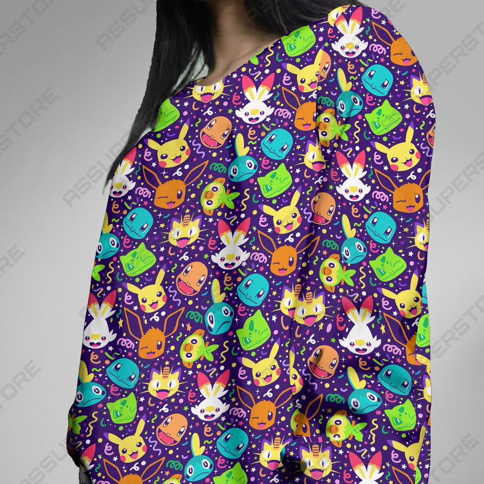 Friends Bulbasaur Squirtle Sweatshirt Cute Japanese Anime Sweatshirt Squirtle Bulbasaur Shirt Gifts - Image 11