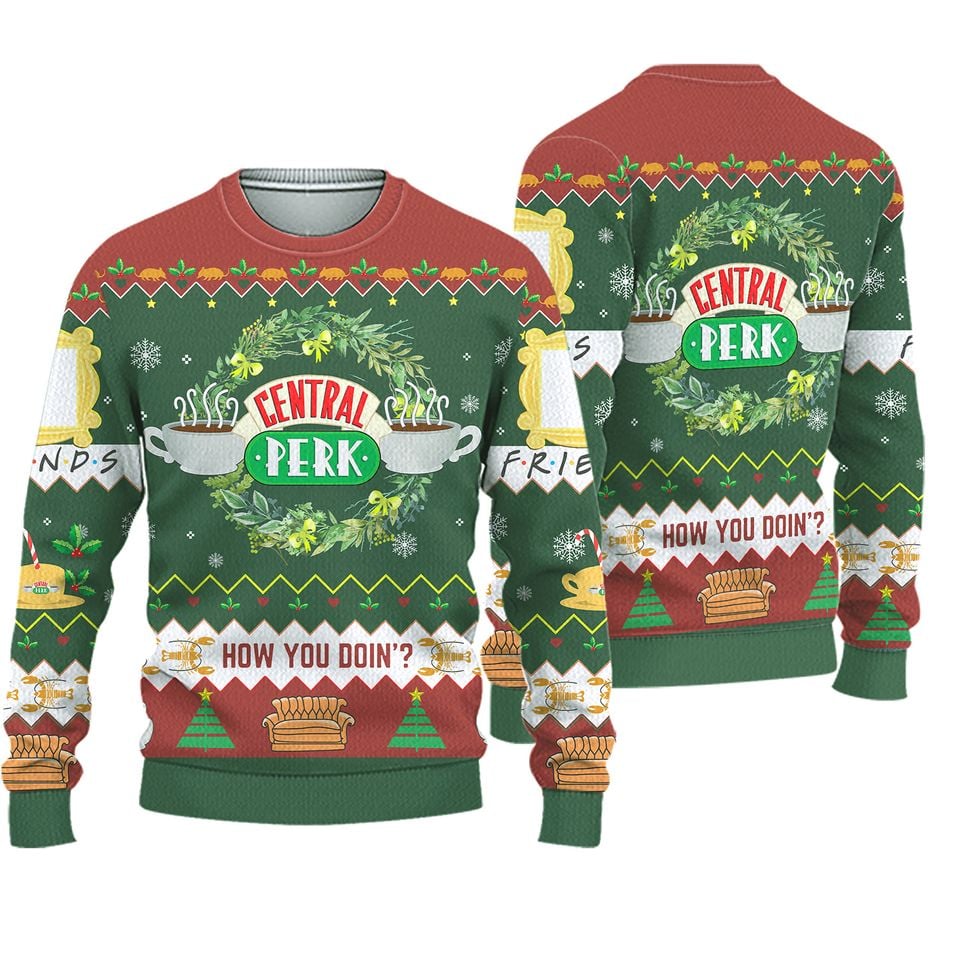 Friends Central Perk How You Doing Ugly Sweater