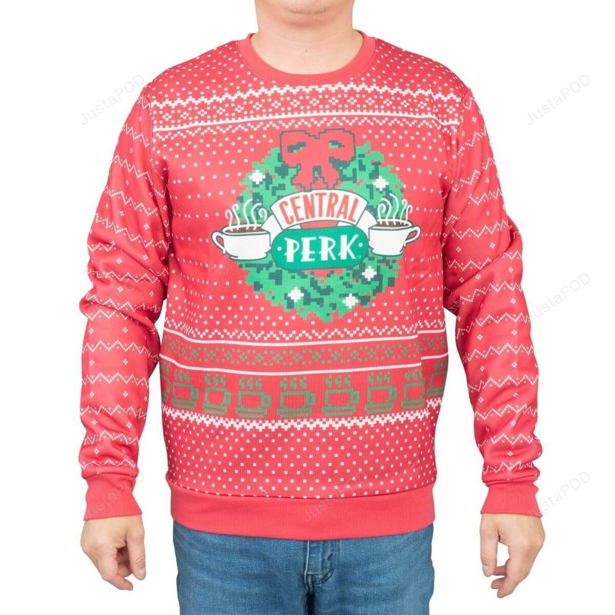 Friends Central Perk Ugly Christmas Sweater Adult 3D Funny Matching for family