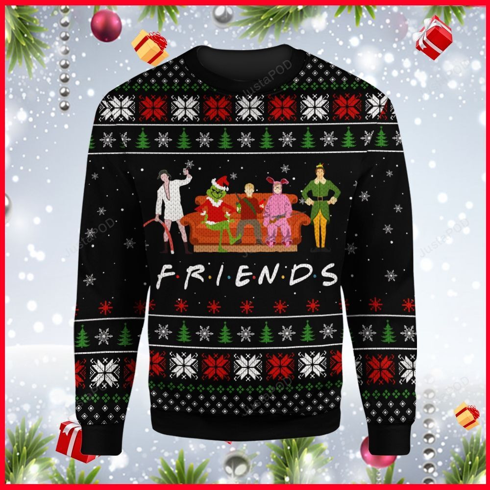 Friends Christmas Movie Ugly Christmas Sweater Adult 3D Funny Matching for family