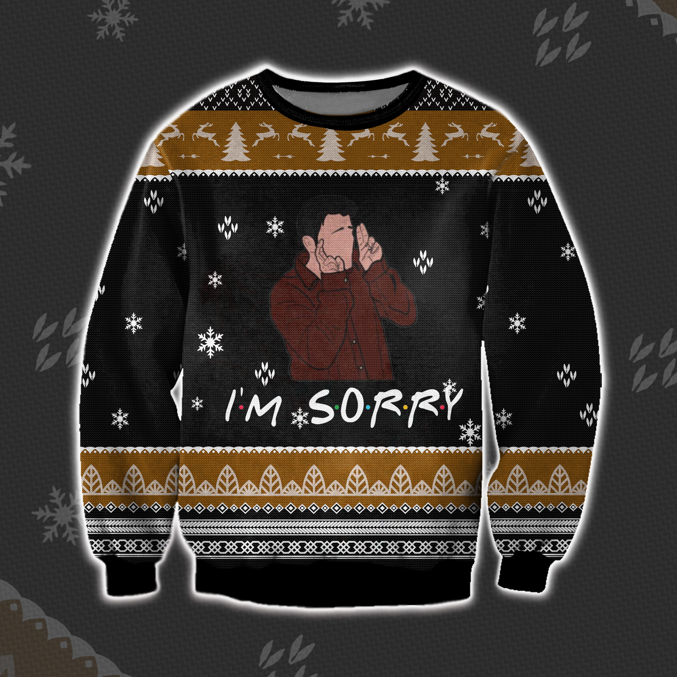 Friends - Joey'S Funny Apology Ugly Christmas Sweater Adult 3D Funny Matching for family