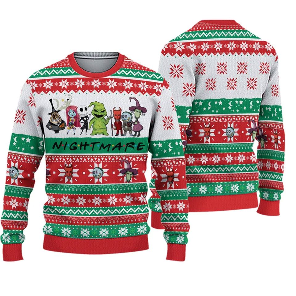 Friends Nightmare Halloween Christmas Ugly Christmas 3D Sweater