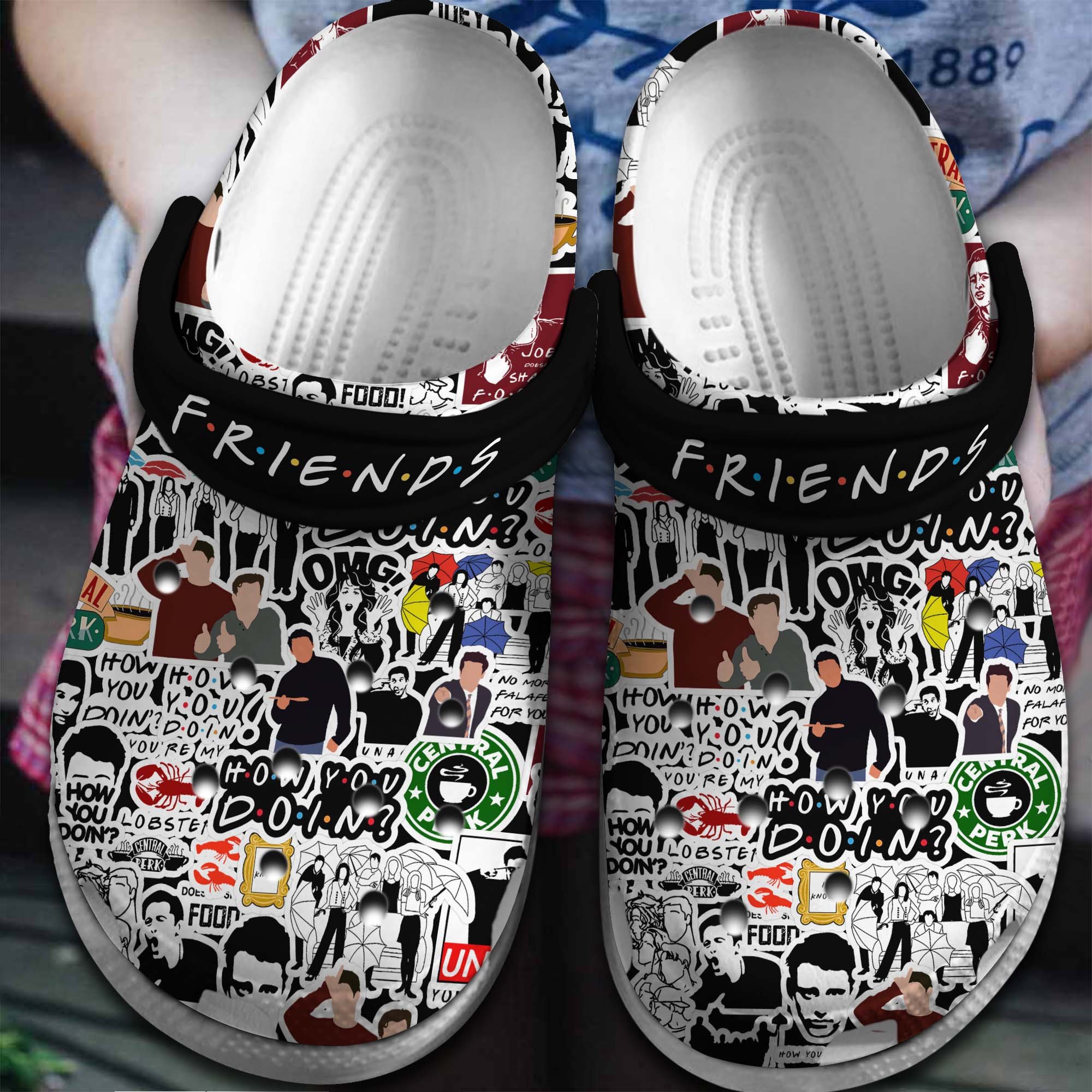 Friends TV Series Crocs Crocband Clogs Shoes Comfortable For Men Women and Kids