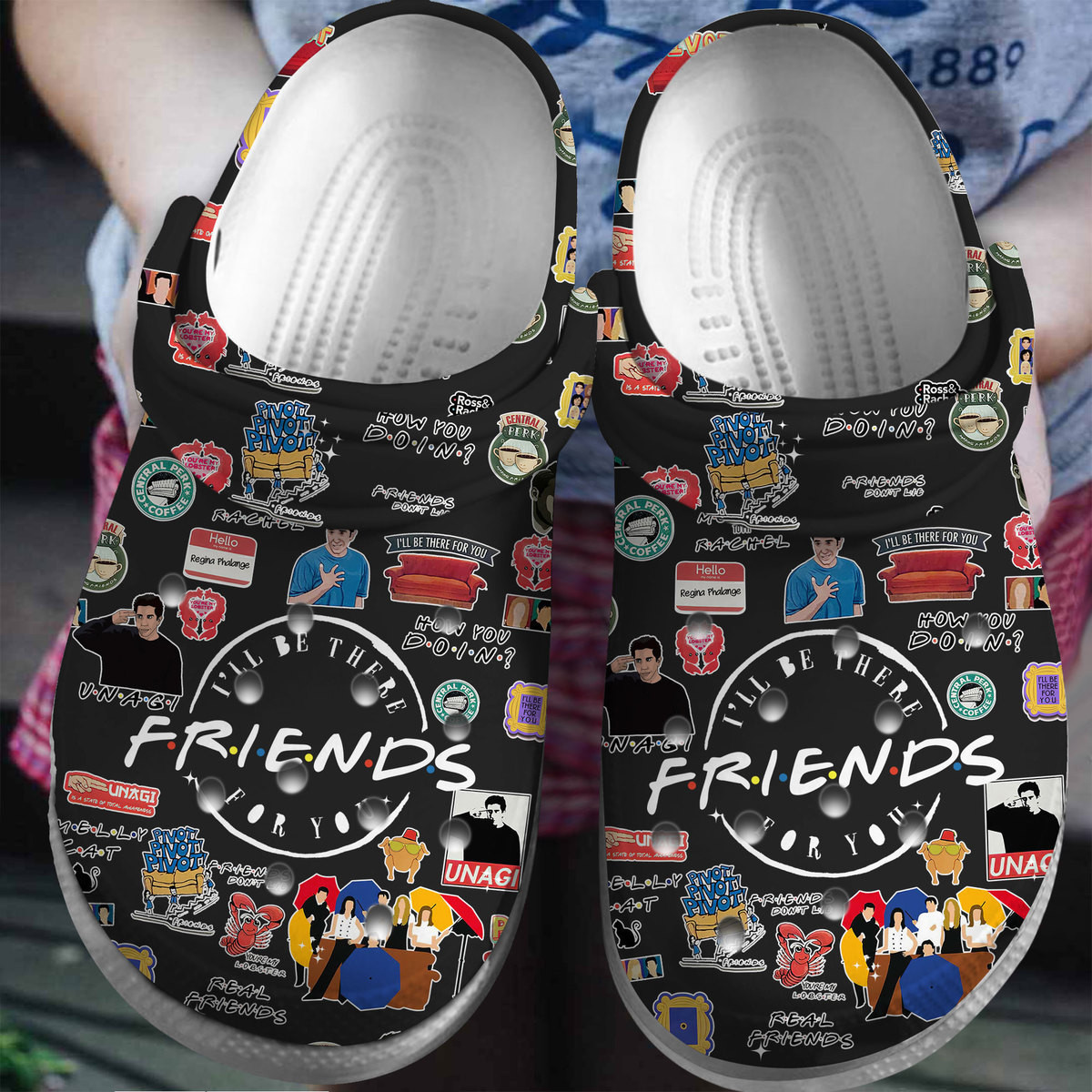 Friends TV Series Crocs Crocband Clogs Shoes Comfortable For Men Women and Kids