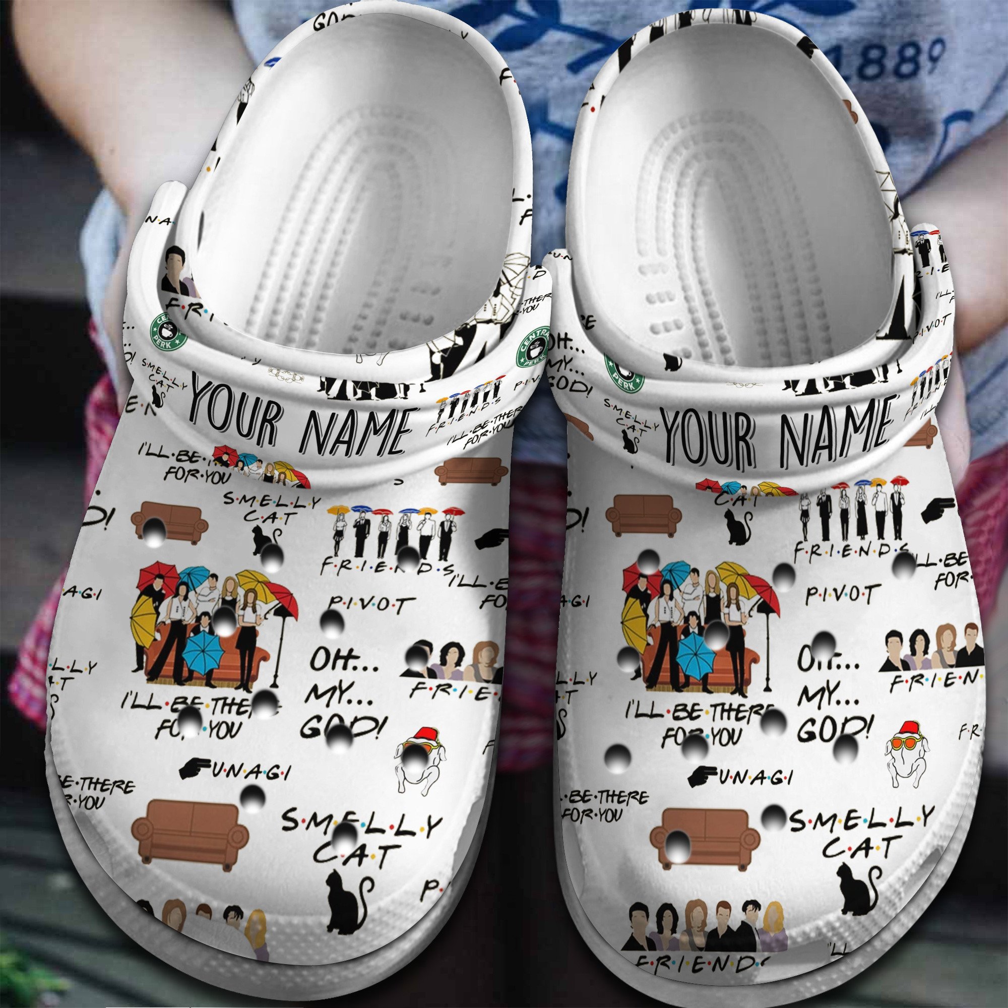 Friends TV Series Crocs Crocband Clogs Shoes Comfortable For Men Women and Kids