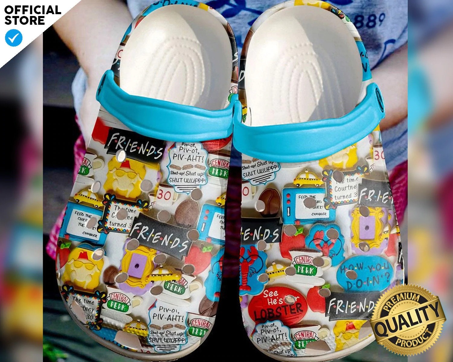 Friends TV Series Crocs Crocband Clogs Shoes Comfortable For Men Women and Kids