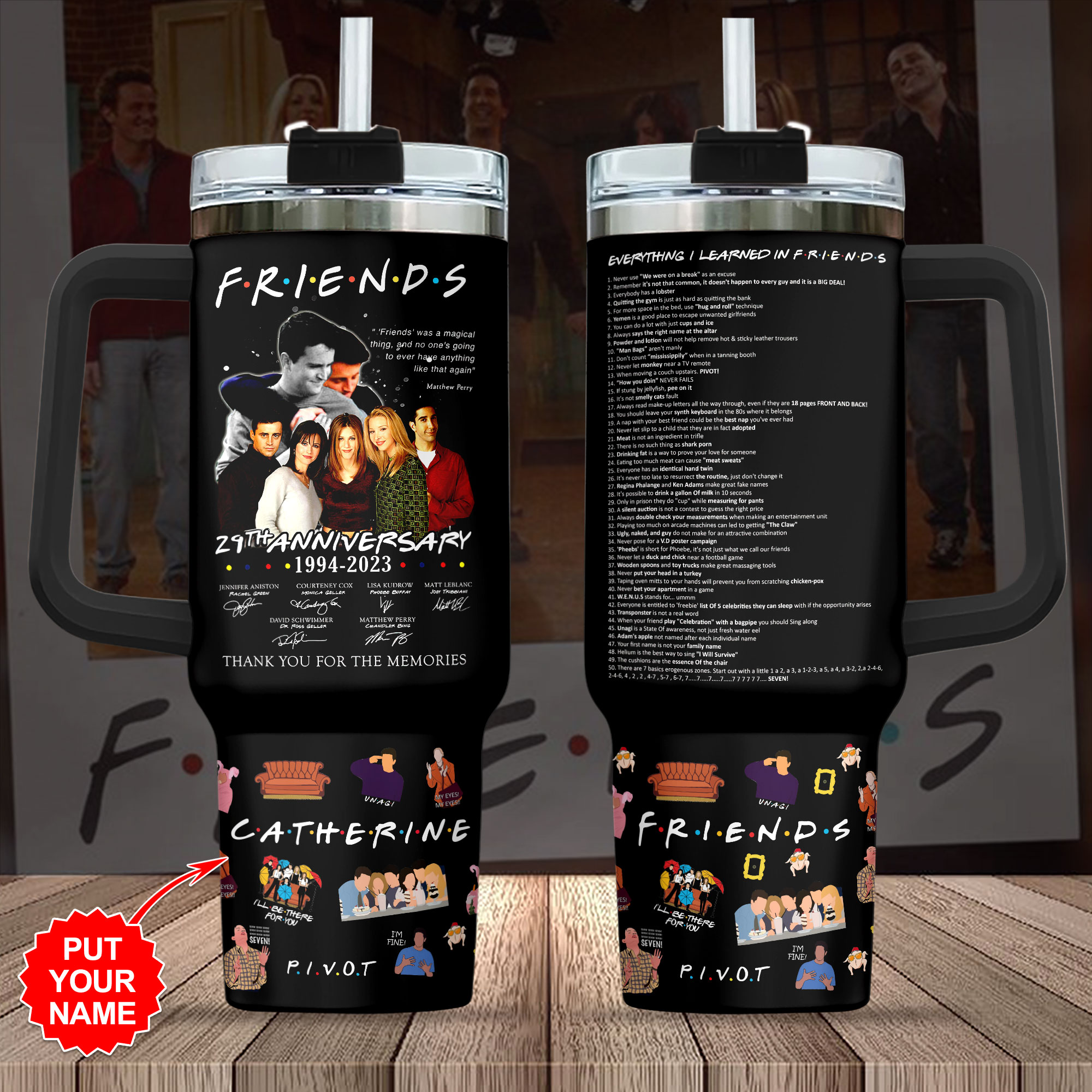Friends TV Series Custom Stanley Cup 40 oz 30 oz Tumbler With HandleTVC2301848