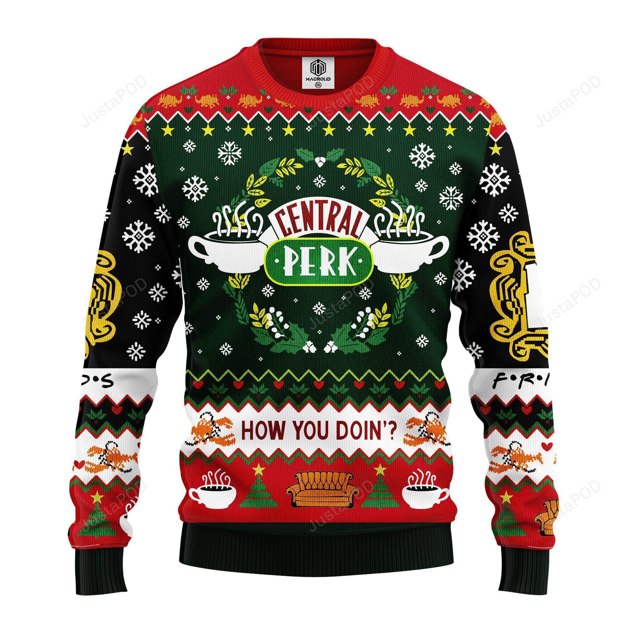 Friends Tv Show Ugly Christmas Sweater Adult 3D Funny Matching for family