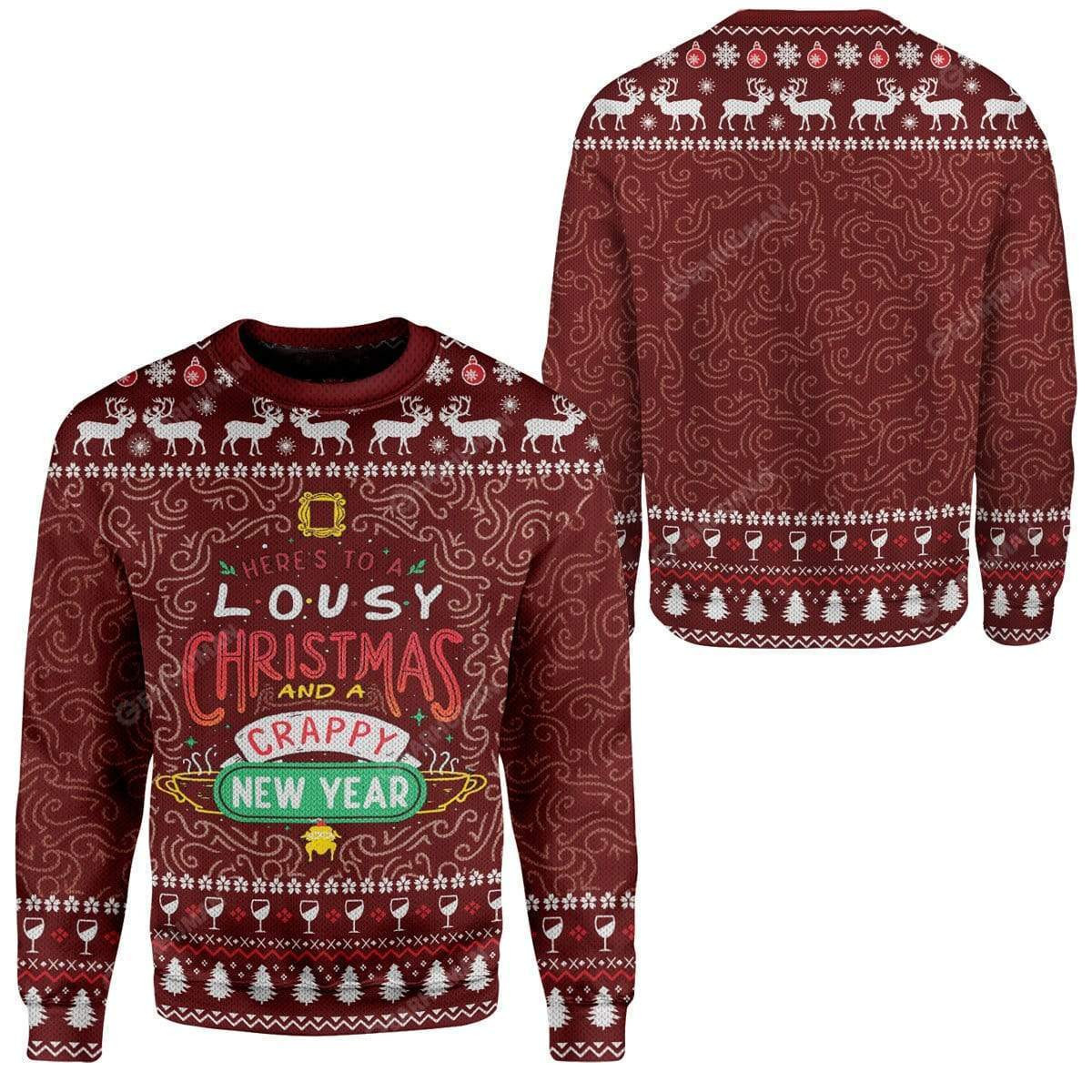 Friends Ugly Christmas Sweater Adult 3D Funny Matching for family