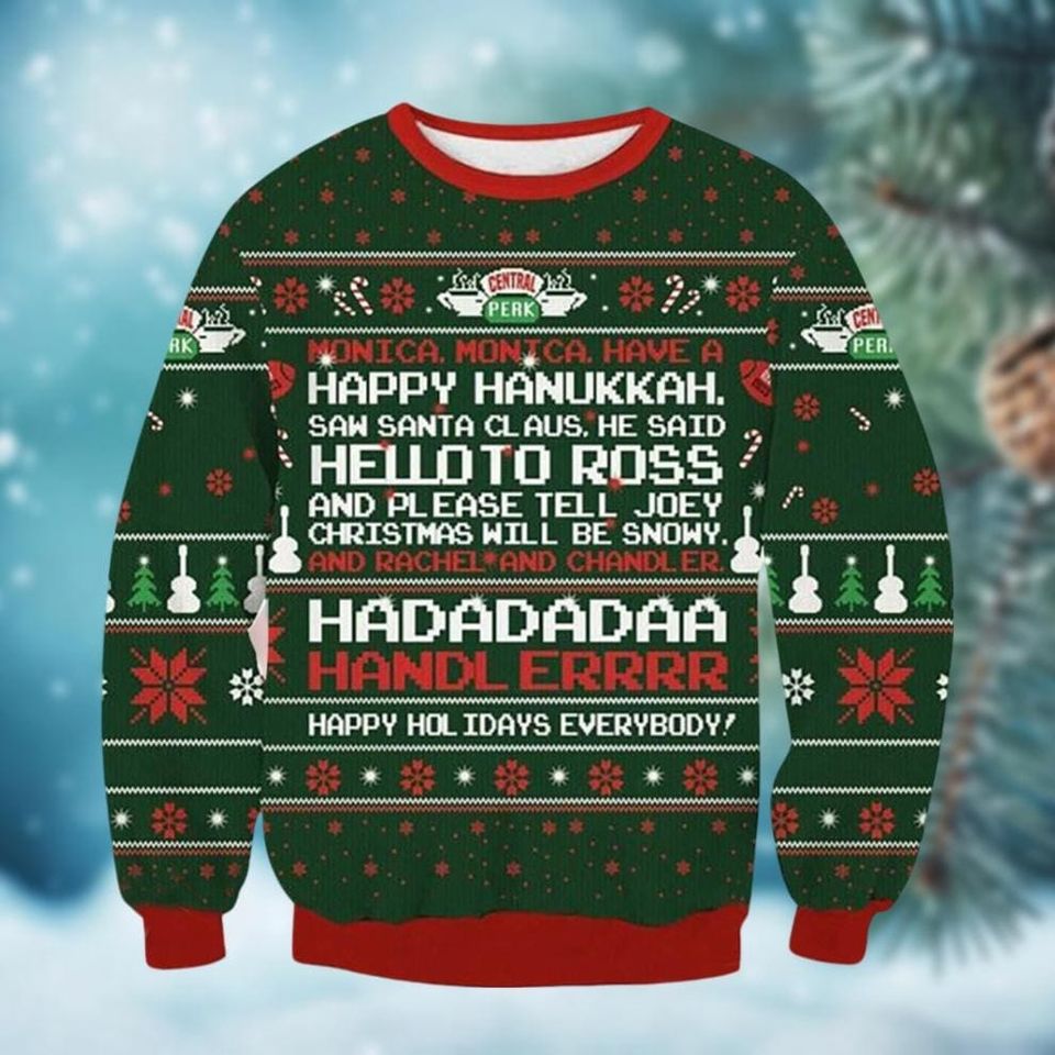Friends Ugly Christmas Sweater, Friends Movie Quotes Holiday Sweater