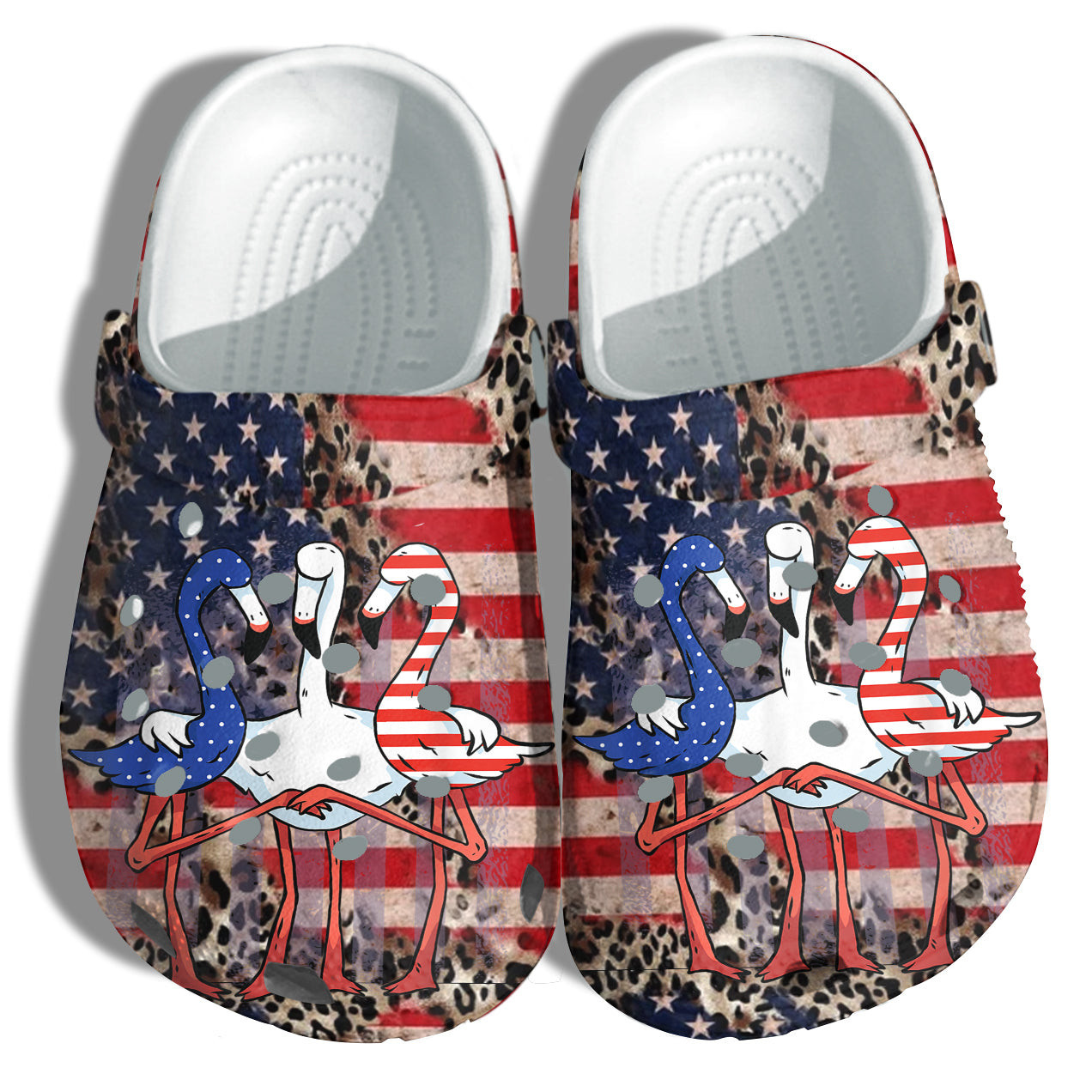 Friendship Flamingo America Flag Shoes Gift Women - Leopard Among Us Friends 4Th Of July Shoes Birthday Gift
