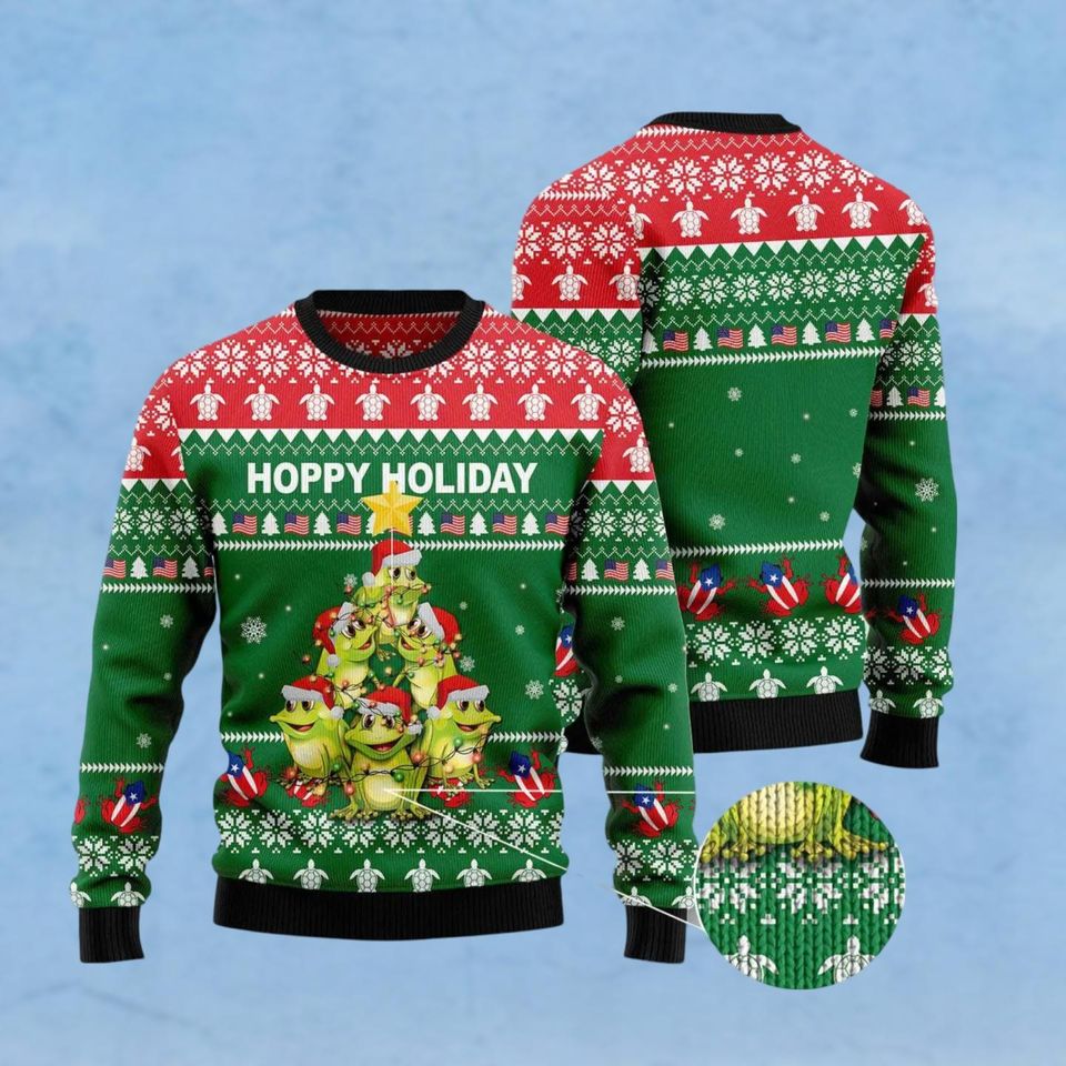 Frog Christmas Tree Ugly Christmas Sweater, The Frog Meme Sweater