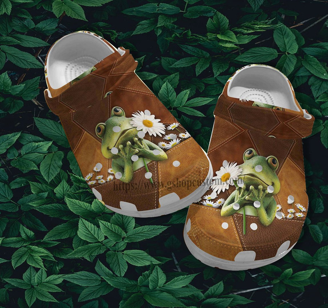 Frog Girl Flower Croc Shoes Gift Grandma- Frog Girl Lover Shoes Croc Clogs Gift Women
