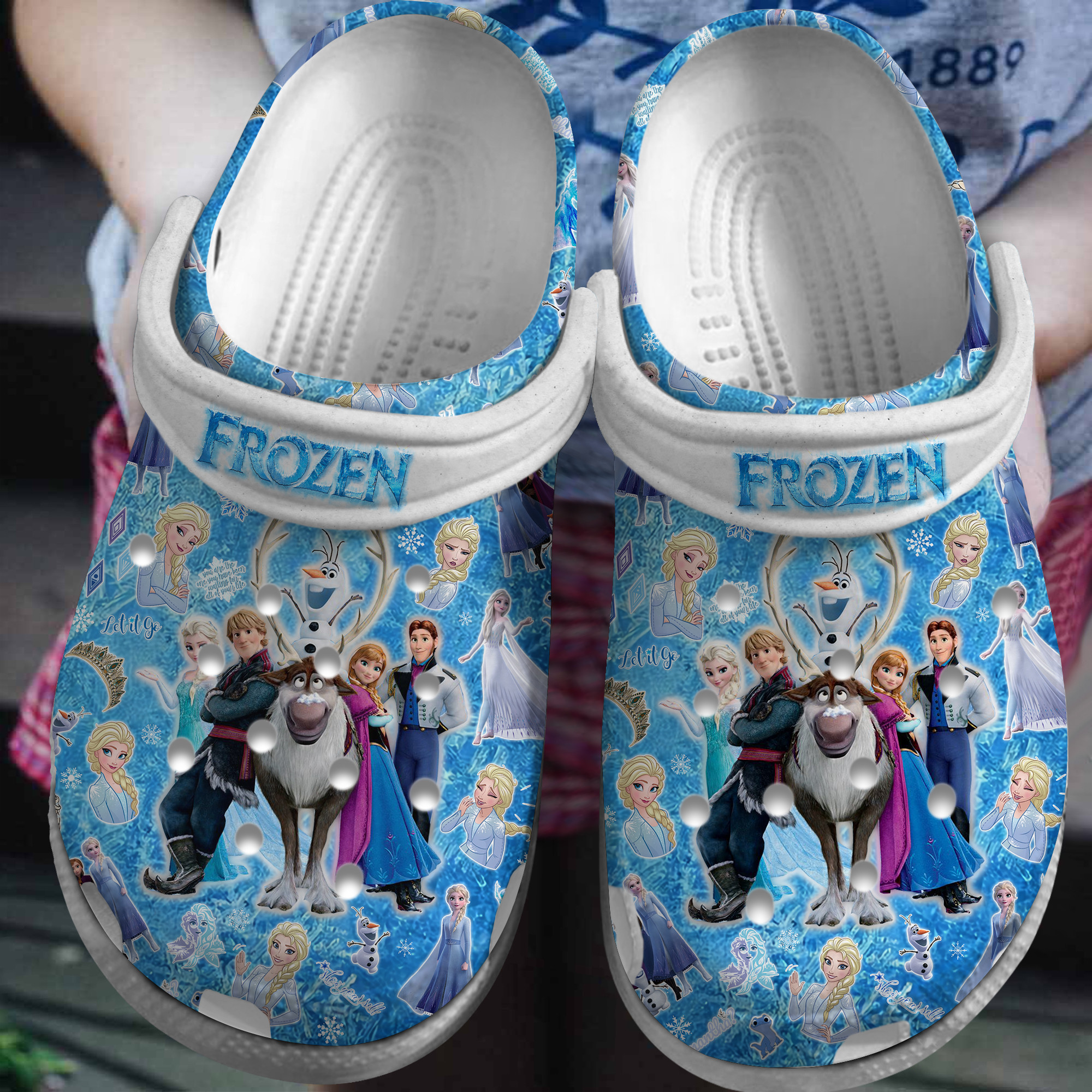 Frozen Cartoon Crocs Crocband Clogs Shoes Comfortable For Men Women and Kids