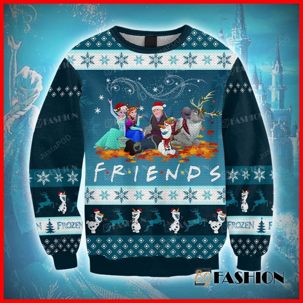 Frozen Friends Ugly Christmas Sweater Adult 3D Funny Matching for family