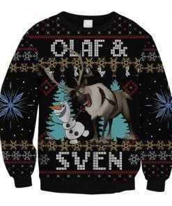 Frozen Olaf Sven Ugly Christmas Sweater Adult 3D Funny Matching for family