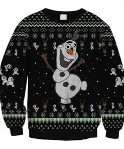 Frozen Queen Olaf Sven Ugly Christmas Sweater Adult 3D Funny Matching for family