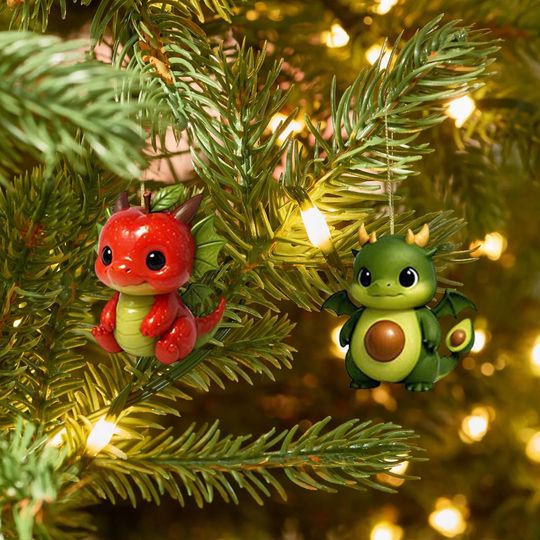 Fruit Dragon Advent Calendar 2025, 24 Day Fruit Dragon Figurines : Vintage Christmas Ornament Countdown - Image 16