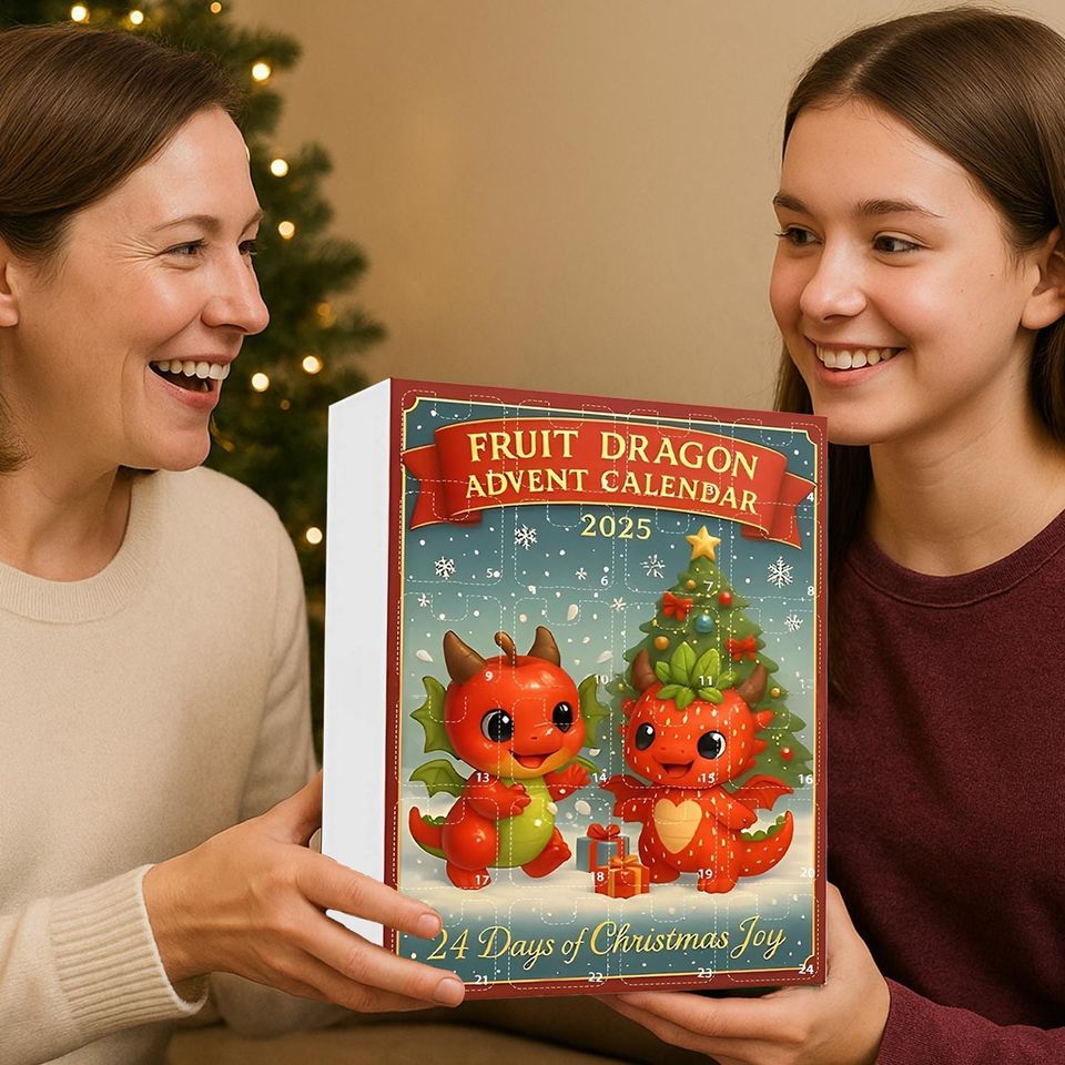 Fruit Dragon Advent Calendar 2025, 24 Day Fruit Dragon Figurines : Vintage Christmas Ornament Countdown - Image 5