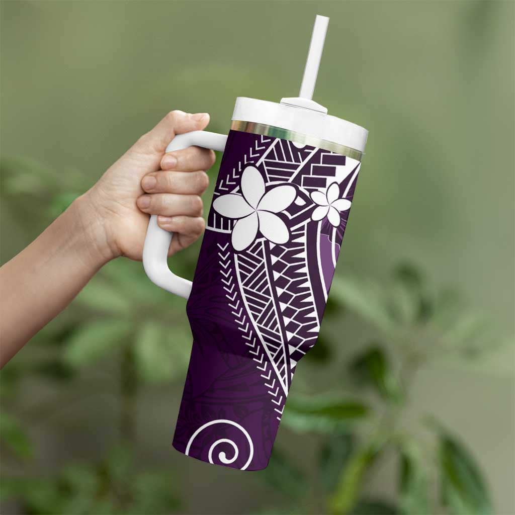 FSM Chuuk Turtle Tropical Flowers Polynesian Purple Custom Stanley Cup 40 oz 30 oz Tumbler With HandleTVC2301387 - Image 3