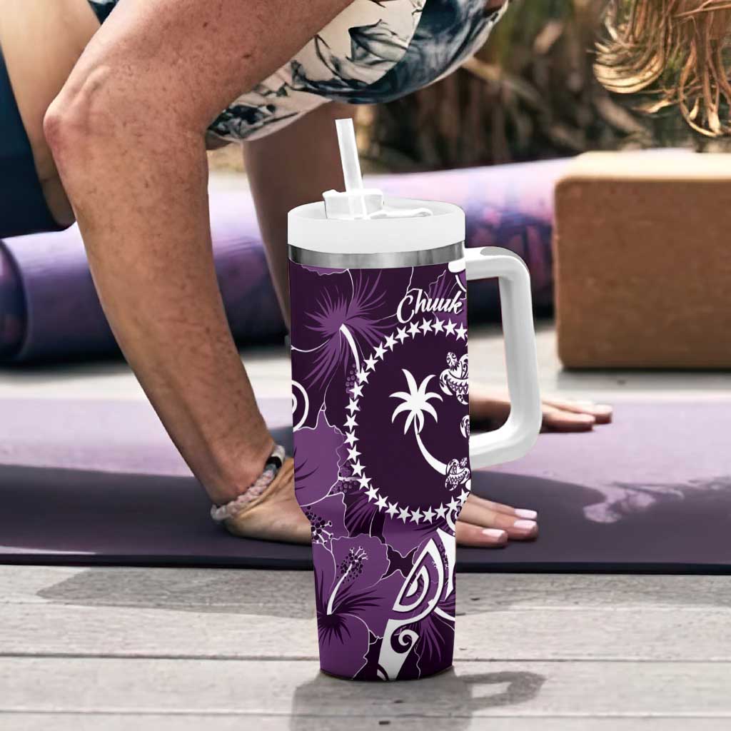 FSM Chuuk Turtle Tropical Flowers Polynesian Purple Custom Stanley Cup 40 oz 30 oz Tumbler With HandleTVC2301387 - Image 6