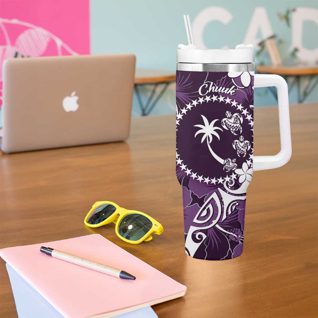 FSM Chuuk Turtle Tropical Flowers Polynesian Purple Custom Stanley Cup 40 oz 30 oz Tumbler With HandleTVC2301387 - Image 5