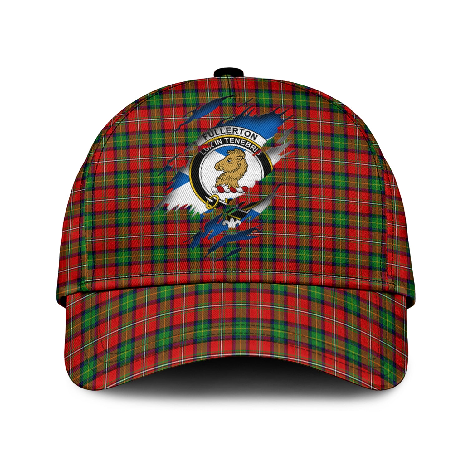 Fullerton Tartan Plaid Cap, Family Crest In Me Style Tartan Baseball Cap TS23 Trucker Hats Custom Hats Gifts For Men & Women