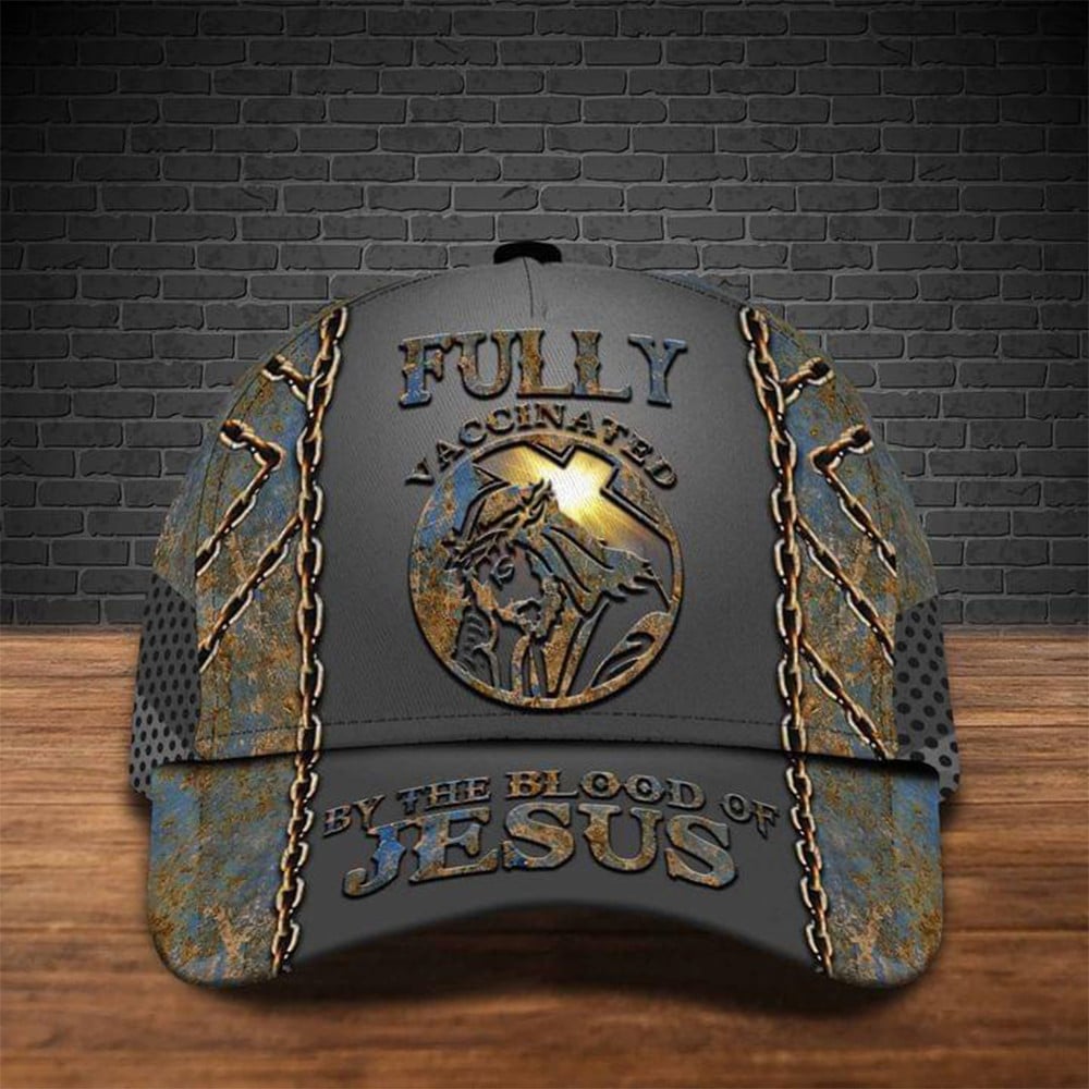 Fully Vaccinated By The Blood Of Jesus Camo Hat Funny Christian Hats Men Trucker Hats Custom Hats Gifts For Men & Women